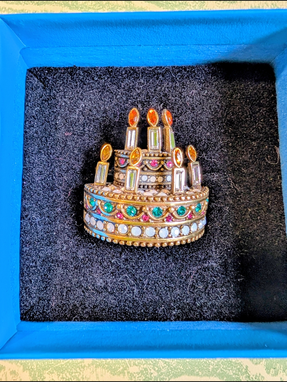 Heidi Daus Multicolor Gemstone Birthday Cake Brooch - Women Jewelry
